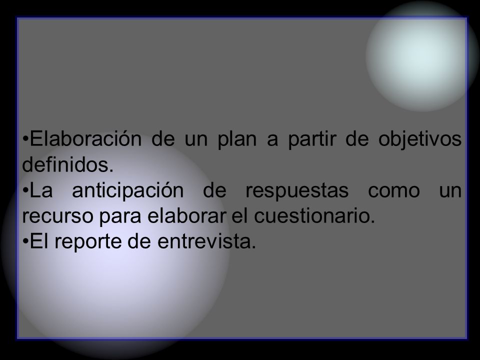 Elaboración de un plan a partir de objetivos definidos.