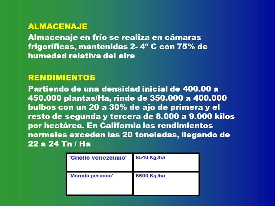 ALMACENAJE Almacenaje en frío se realiza en cámaras frigoríficas, mantenidas 2- 4º C con 75% de humedad relativa del aire.