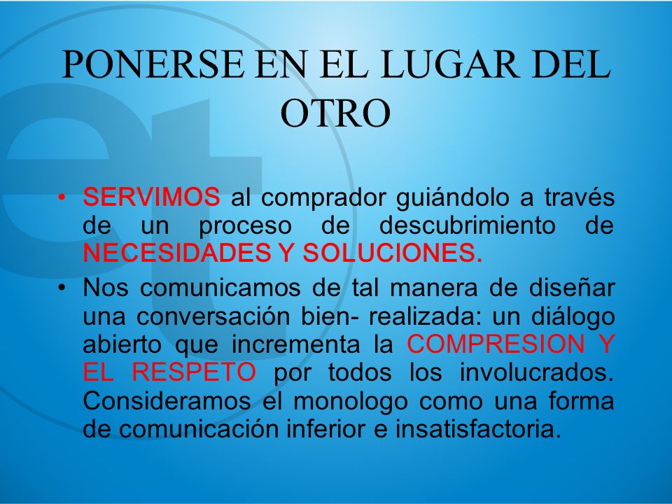 PONERSE EN EL LUGAR DEL OTRO