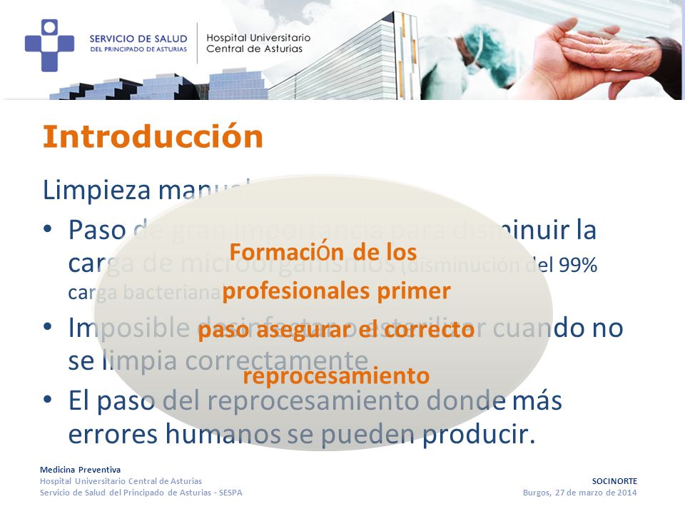 Imposible desinfectar o esterilizar cuando no se limpia correctamente