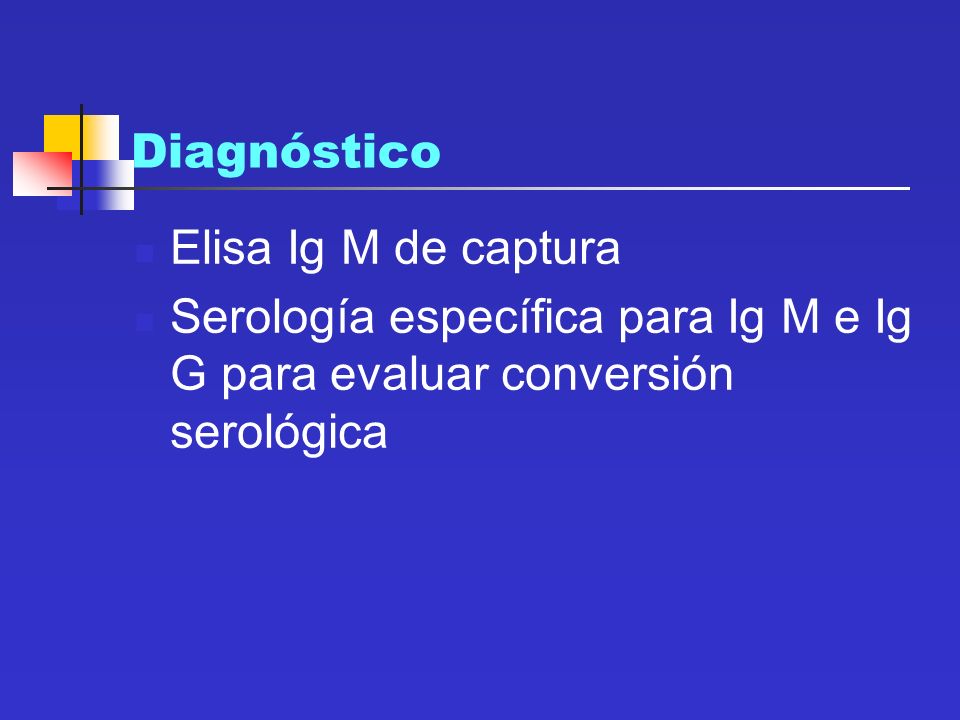 Diagnóstico Elisa Ig M de captura.