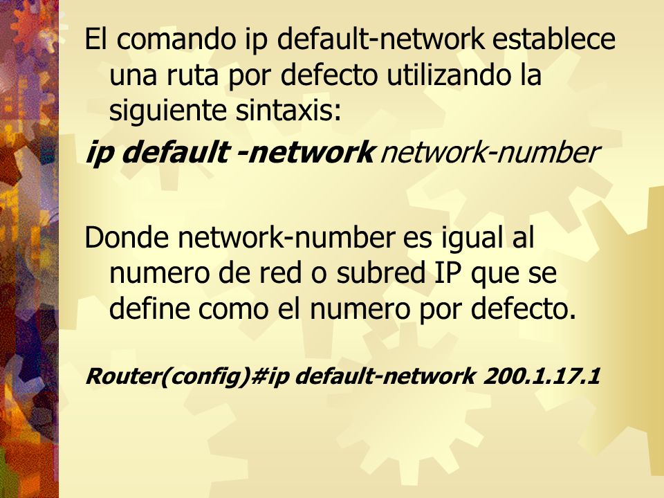 ip default -network network-number