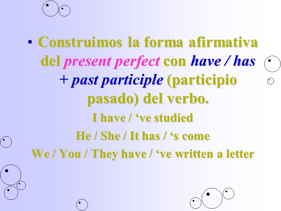 We / You / They have / ‘ve written a letter