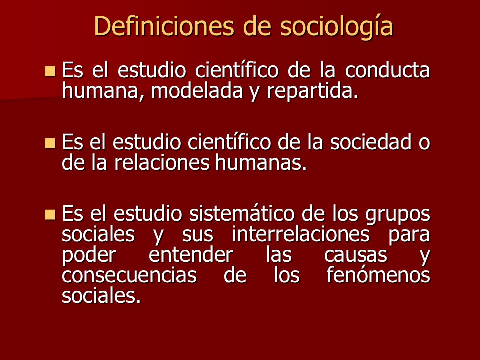 Definiciones de sociología