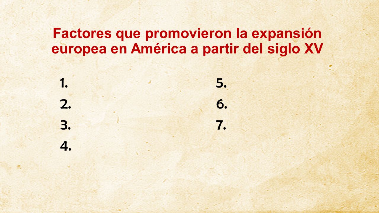 Factores que promovieron la expansión europea en América a partir del siglo XV