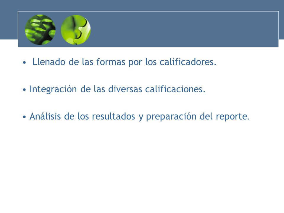 Llenado de las formas por los calificadores.
