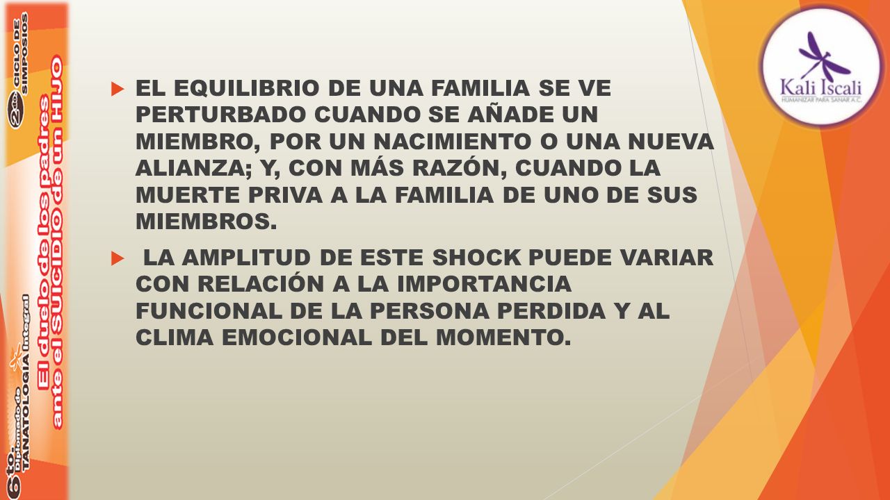 EL EQUILIBRIO DE UNA FAMILIA SE VE PERTURBADO CUANDO SE AÑADE UN MIEMBRO, POR UN NACIMIENTO O UNA NUEVA ALIANZA; Y, CON MÁS RAZÓN, CUANDO LA MUERTE PRIVA A LA FAMILIA DE UNO DE SUS MIEMBROS.