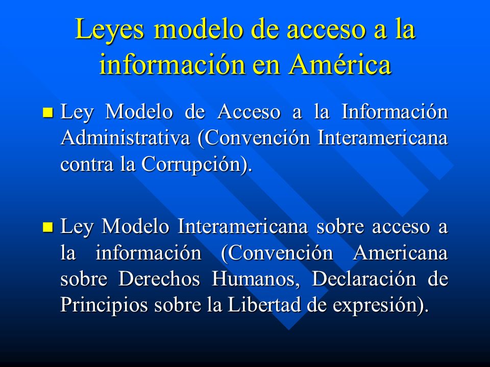 Leyes modelo de acceso a la información en América