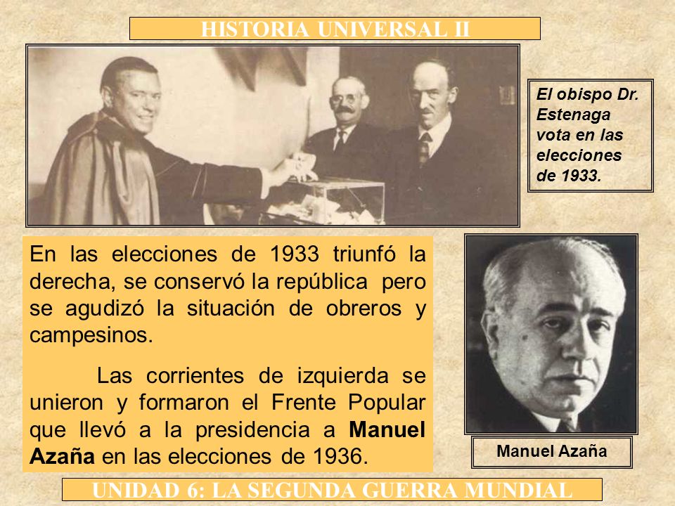 El obispo Dr. Estenaga vota en las elecciones de 1933.