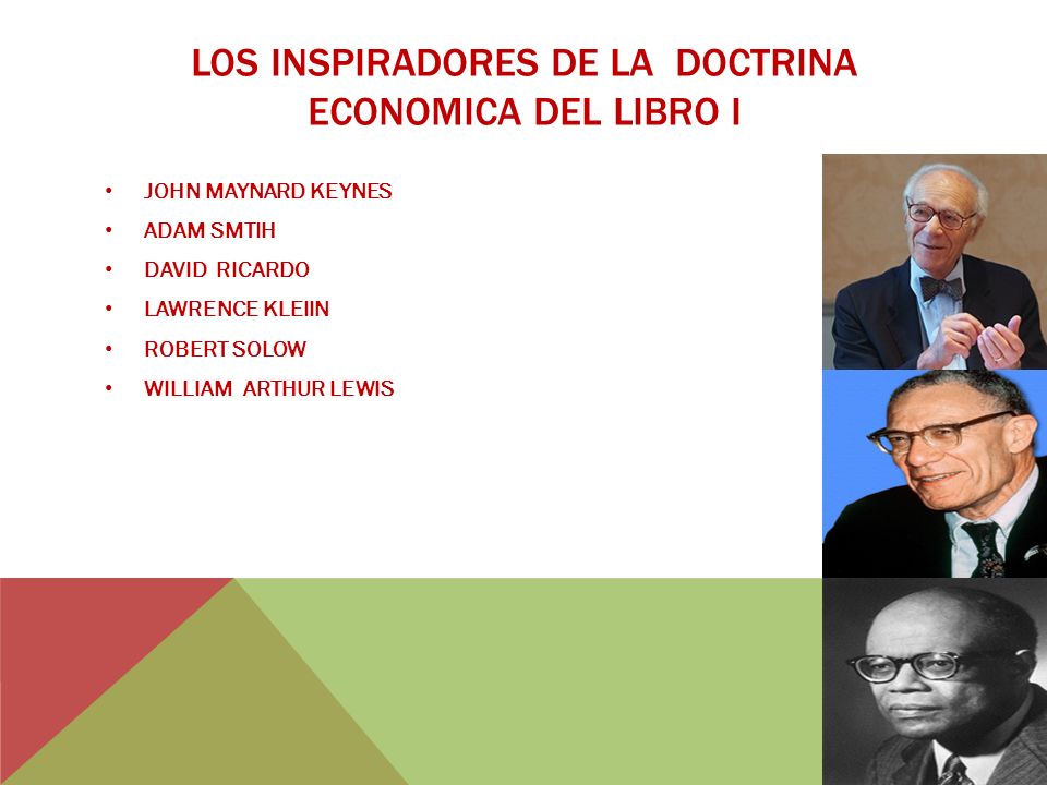 Los inspiradores de la DOCTRINA ECONOMICA DEL LIBRO i