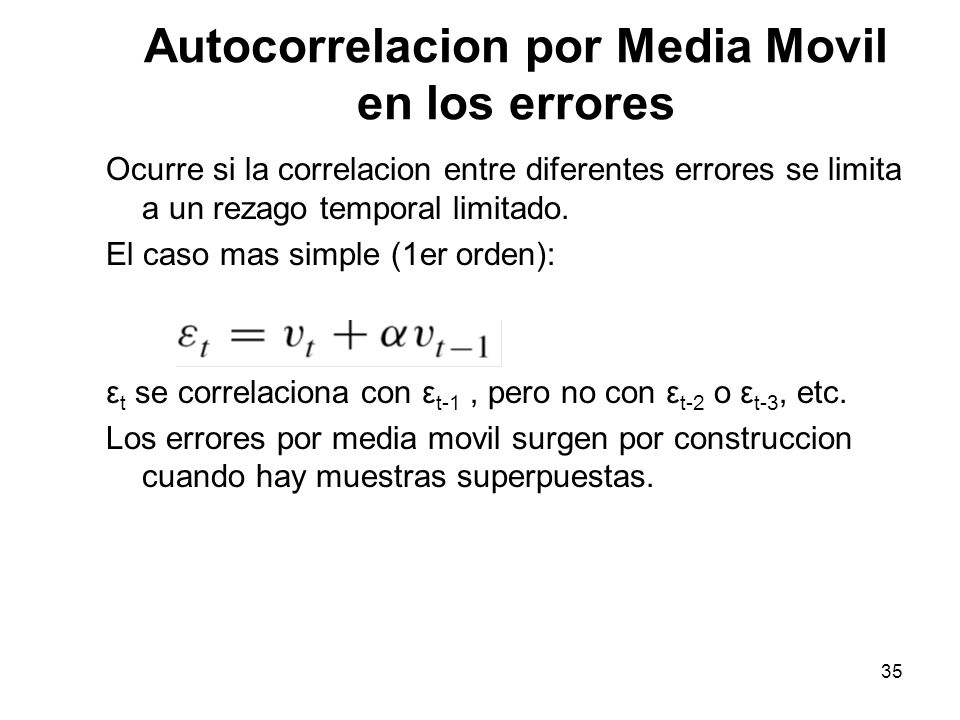 Autocorrelacion por Media Movil en los errores