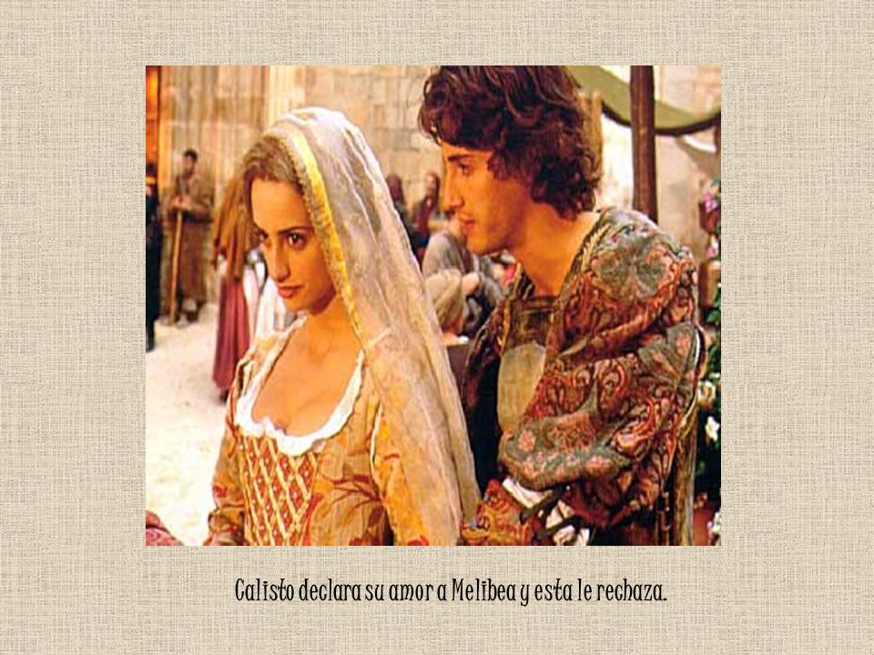 Calisto declara su amor a Melibea y esta le rechaza.