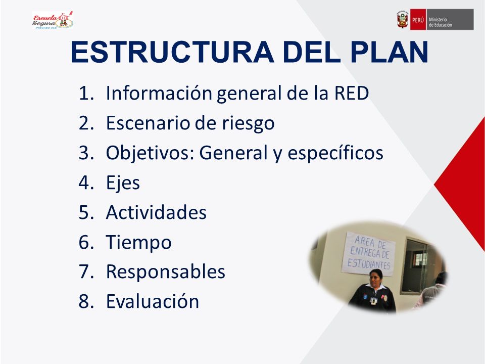 ESTRUCTURA DEL PLAN Información general de la RED Escenario de riesgo