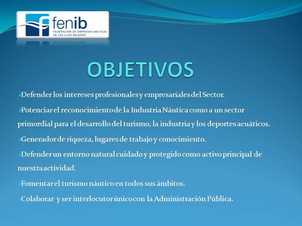 OBJETIVOS Defender los intereses profesionales y empresariales del Sector.