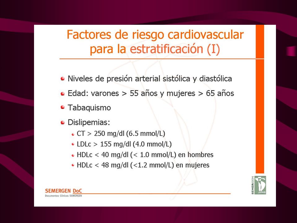 Factores de riesgo cardiovascular para la estratificación (I)