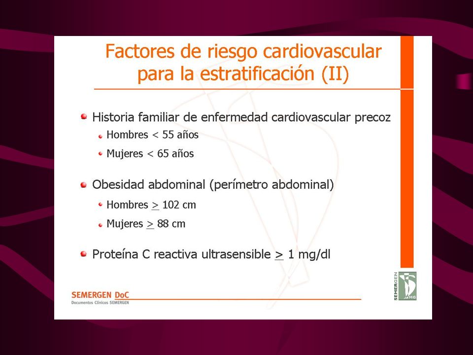 Factores de riesgo cardiovascular para la estratificación (II)