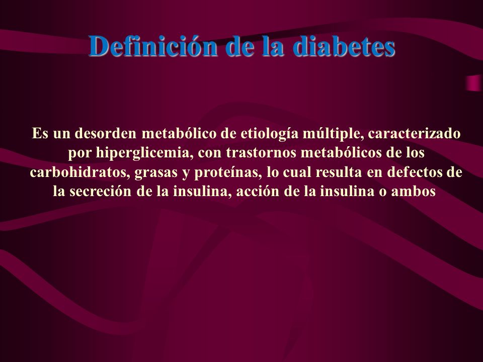 Definición de la diabetes