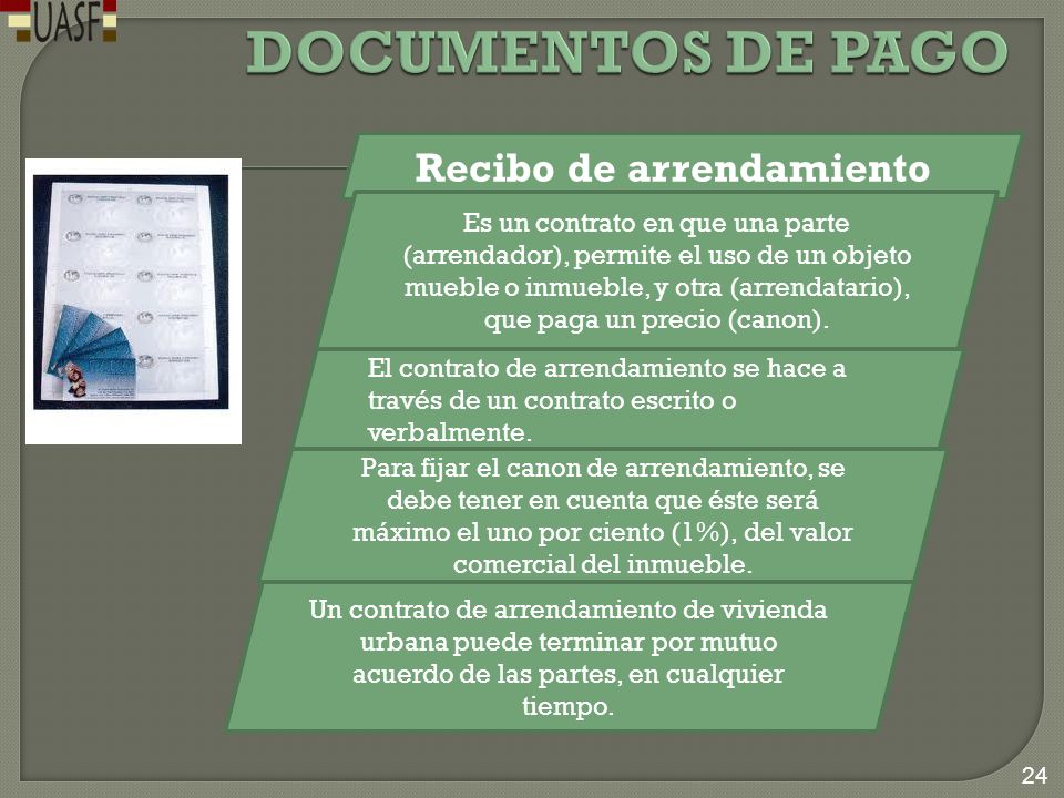 DOCUMENTOS DE PAGO Recibo de arrendamiento
