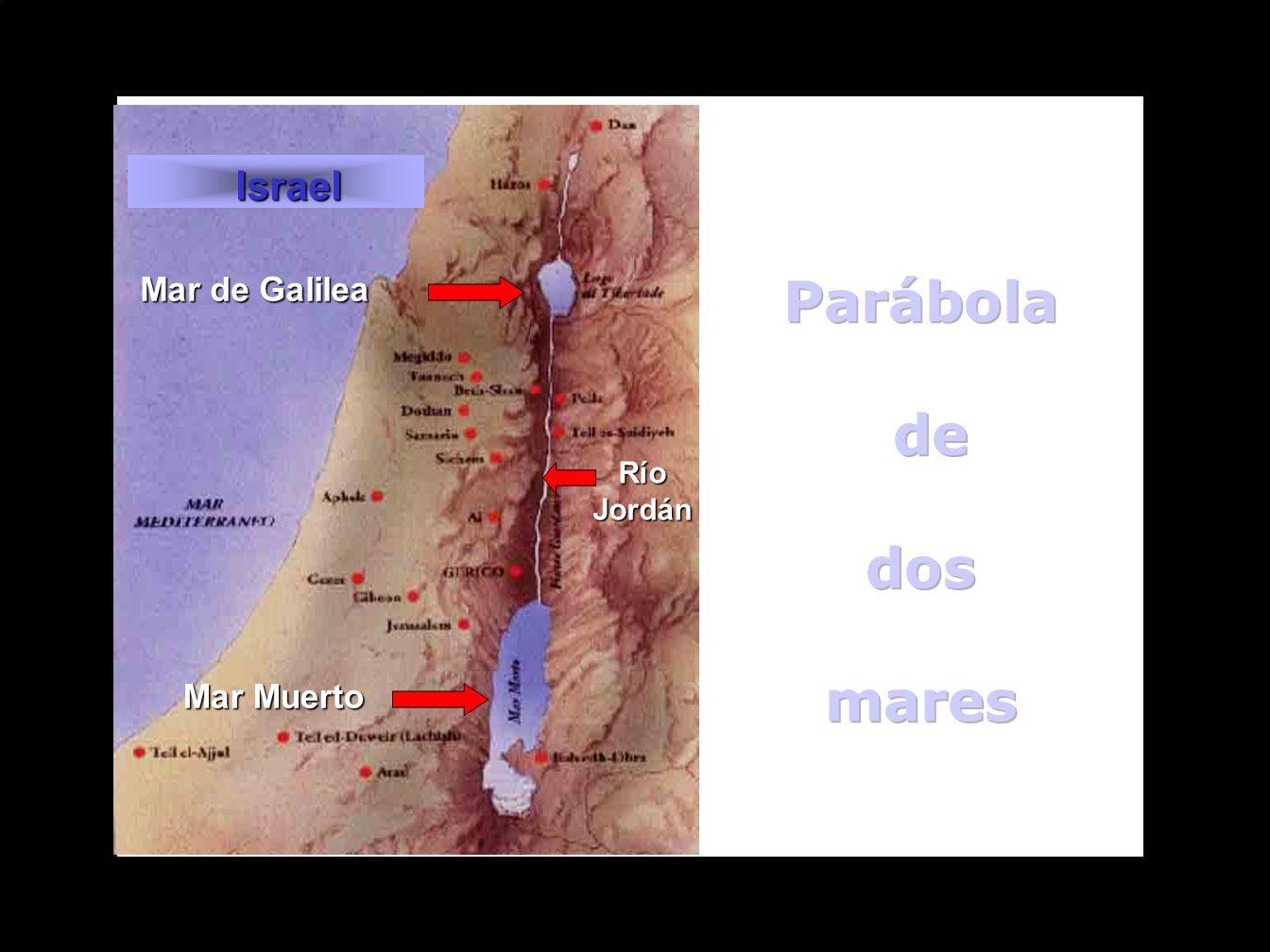 Parábola de dos mares Israel Mar de Galilea Mar Muerto Río Jordán