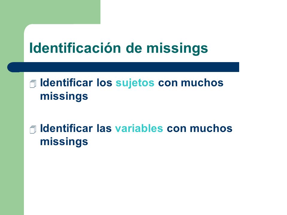 Identificación de missings