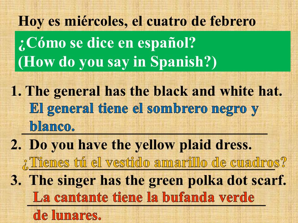 ¿Cómo se dice en español (How do you say in Spanish )