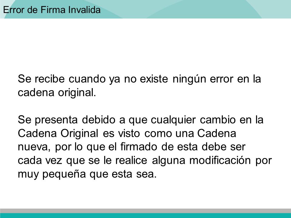 Se recibe cuando ya no existe ningún error en la cadena original.