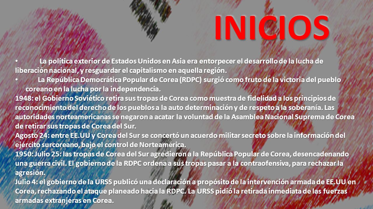 INICIOS 1945: el Japón Imperialista es derrotado.