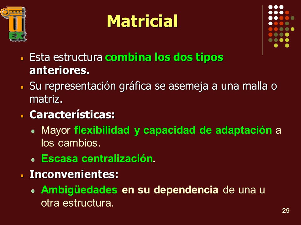 Matricial Esta estructura combina los dos tipos anteriores.
