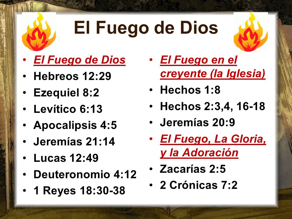 El Fuego de Dios El Fuego de Dios Hebreos 12:29 Ezequiel 8:2