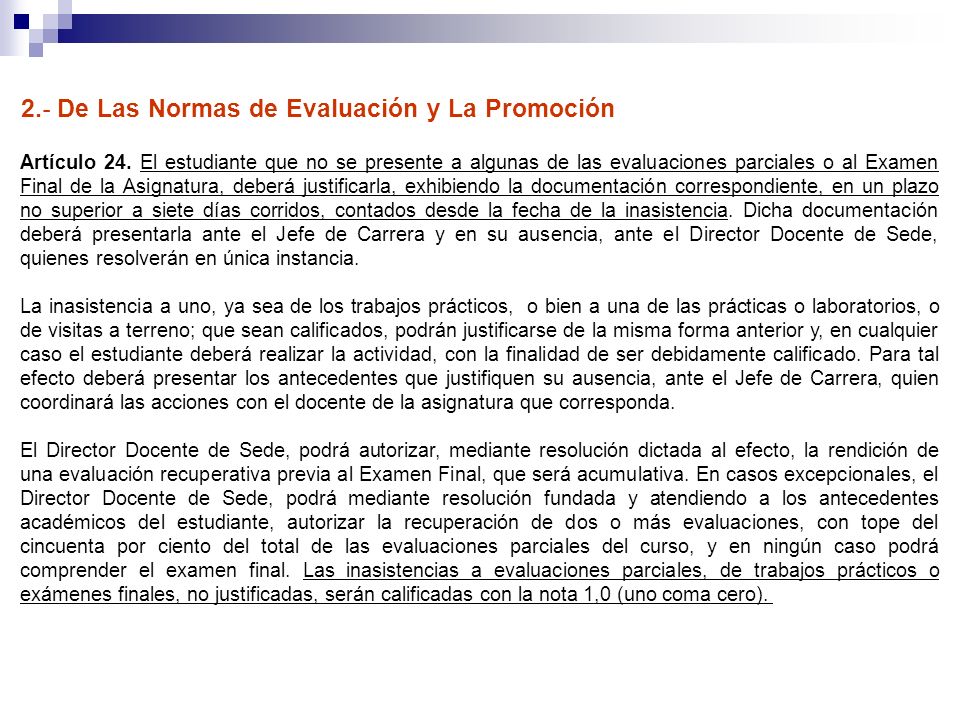 2.‐ De Las Normas de Evaluación y La Promoción