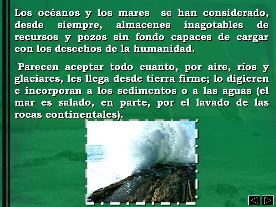 Los océanos y los mares se han considerado, desde siempre, almacenes inagotables de recursos y pozos sin fondo capaces de cargar con los desechos de la humanidad.