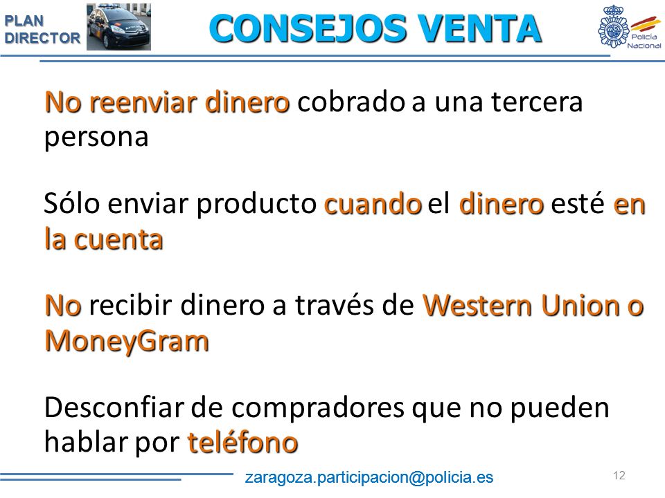CONSEJOS VENTA No reenviar dinero cobrado a una tercera persona