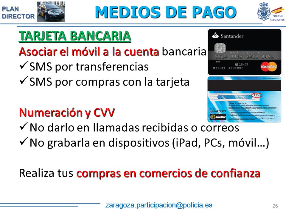 MEDIOS DE PAGO TARJETA BANCARIA Asociar el móvil a la cuenta bancaria
