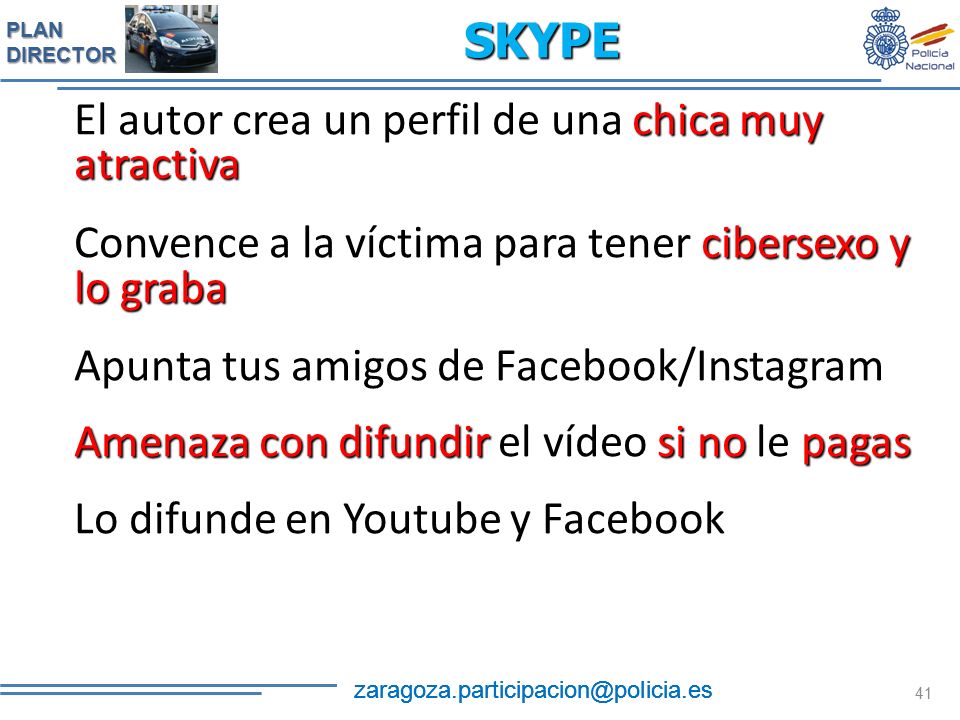 SKYPE El autor crea un perfil de una chica muy atractiva