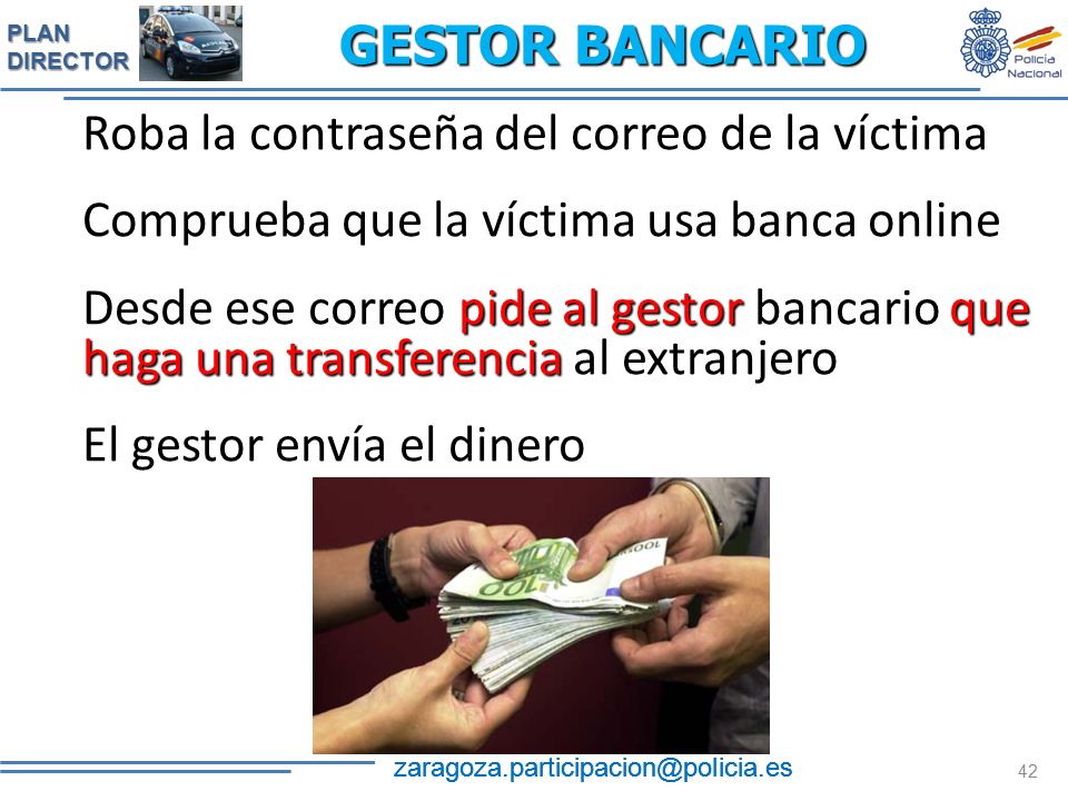 GESTOR BANCARIO Roba la contraseña del correo de la víctima