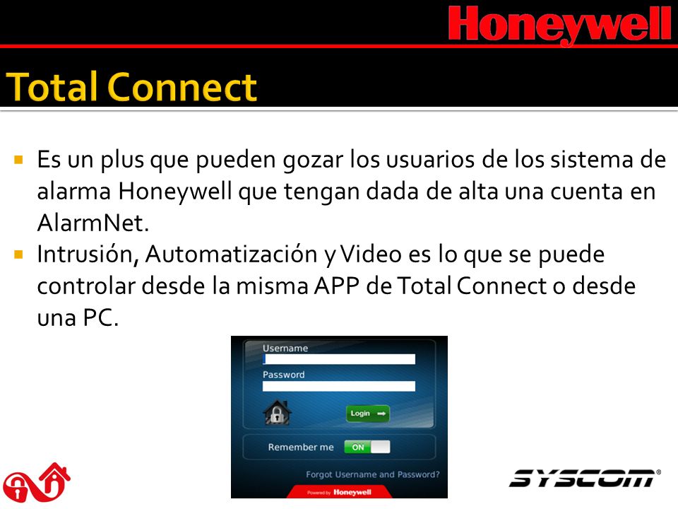 Total Connect Es un plus que pueden gozar los usuarios de los sistema de alarma Honeywell que tengan dada de alta una cuenta en AlarmNet.