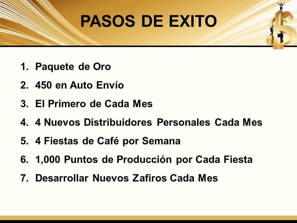 PASOS DE EXITO Paquete de Oro 450 en Auto Envío El Primero de Cada Mes
