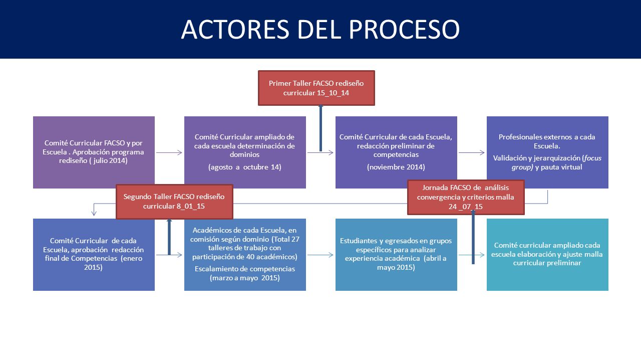 ACTORES DEL PROCESO Primer Taller FACSO rediseño curricular 15_10_14