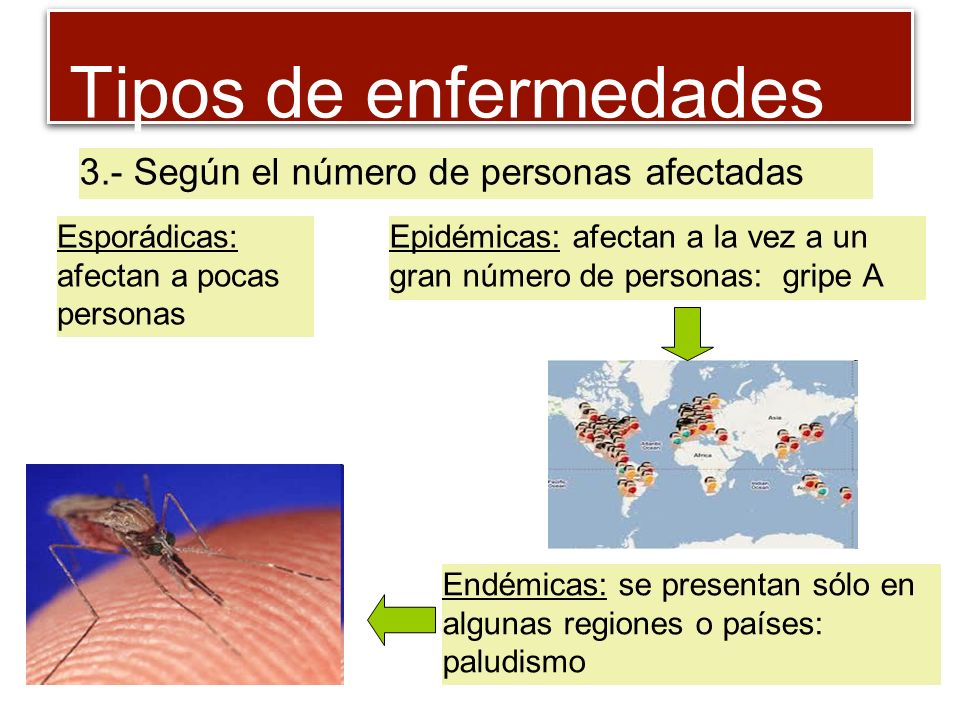 Tipos de enfermedades 3.- Según el número de personas afectadas