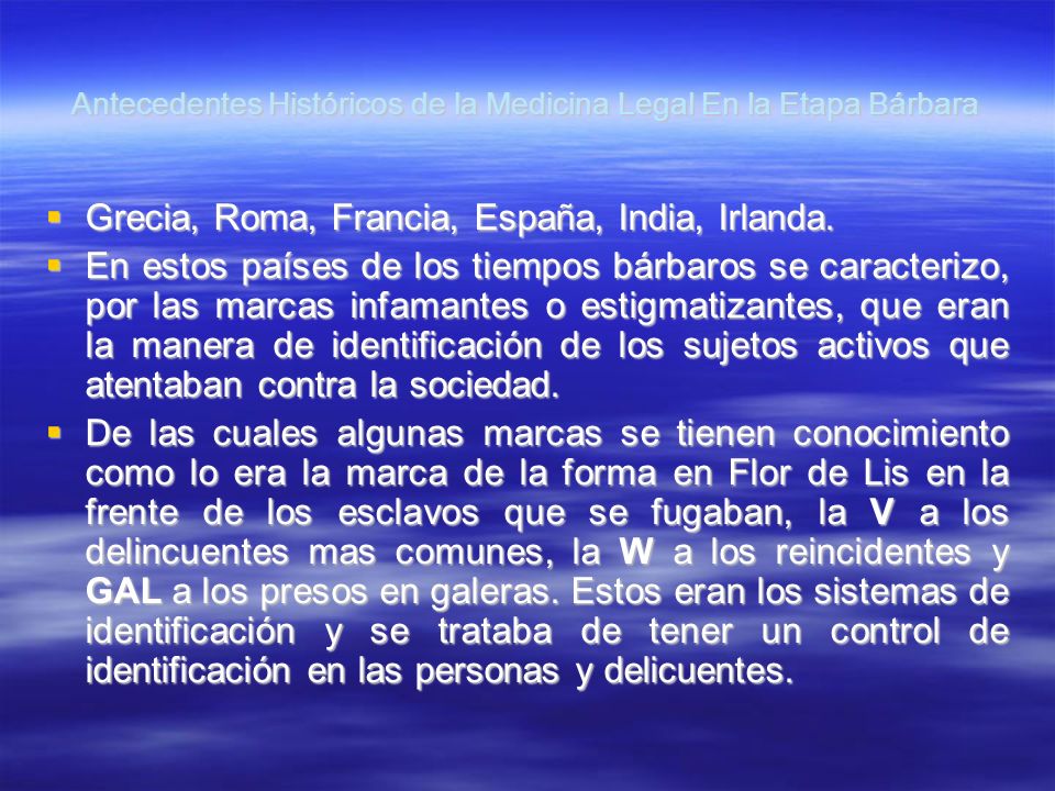 Antecedentes Históricos de la Medicina Legal En la Etapa Bárbara