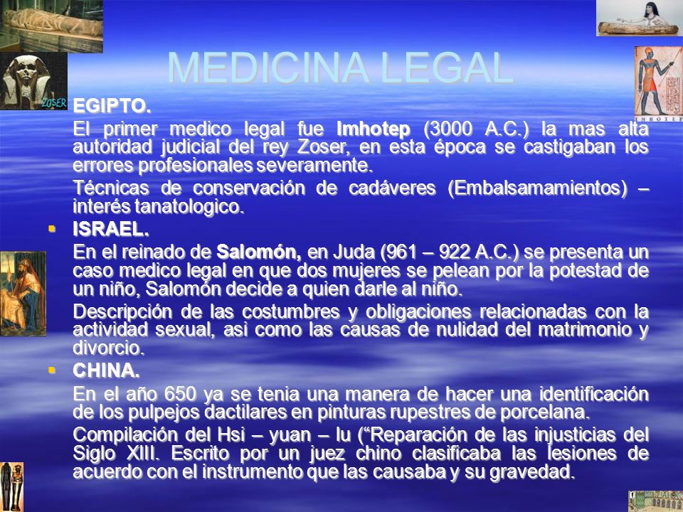 MEDICINA LEGAL EGIPTO.