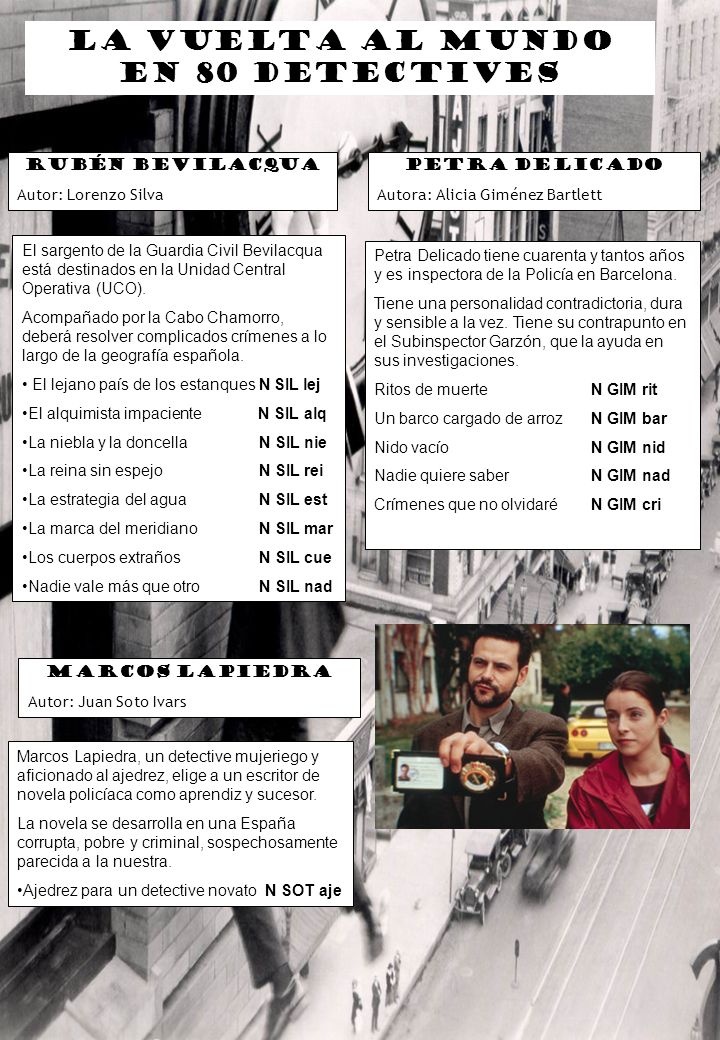 RUBÉN BEVILACQUA Autor: Lorenzo Silva. PETRA DELICADO. Autora: Alicia Giménez Bartlett.