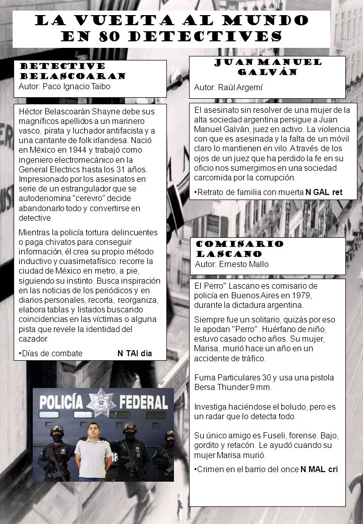 Juan manuel galván Autor: Raúl Argemí. BETECTIVE BELASCOARAN. Autor: Paco Ignacio Taibo.