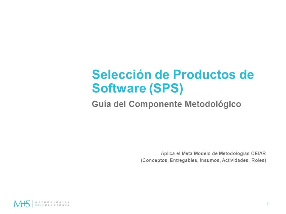 Selección de Productos de Software (SPS)