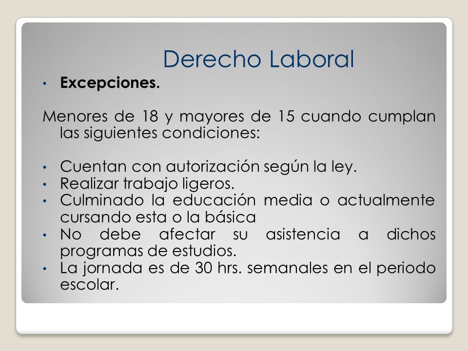 Derecho Laboral Excepciones.
