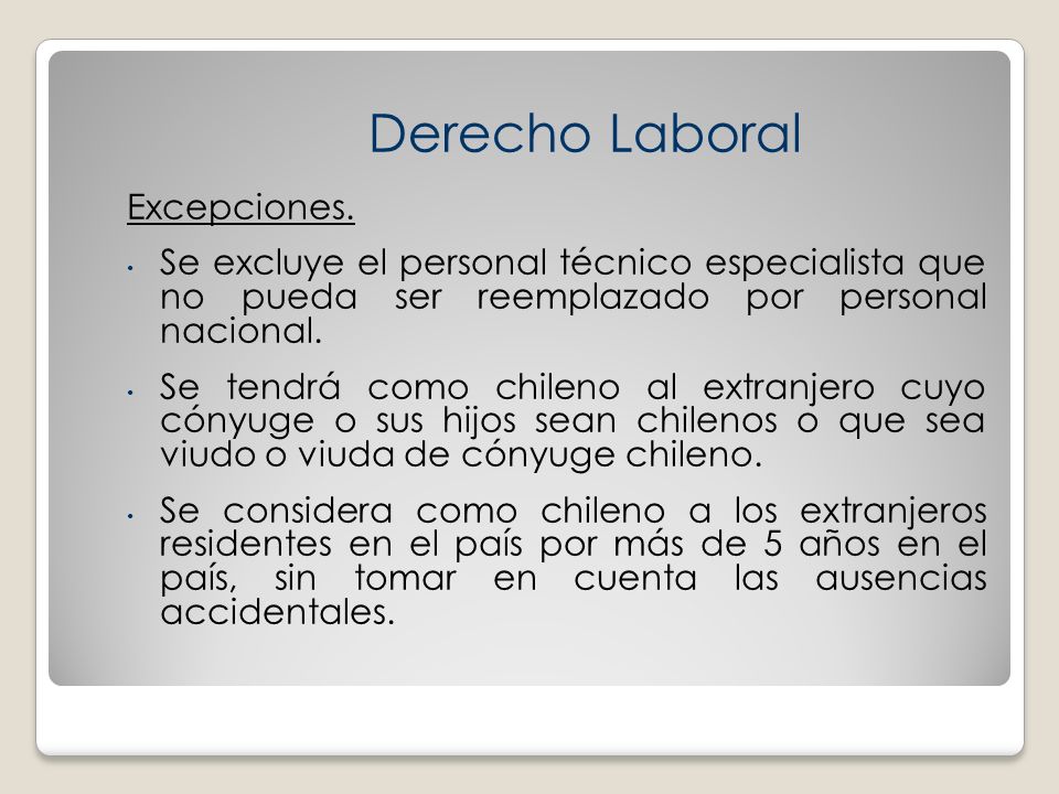 Derecho Laboral Excepciones.