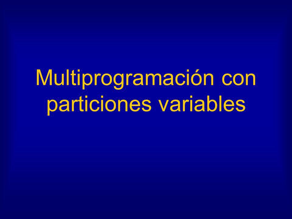 Multiprogramación con particiones variables