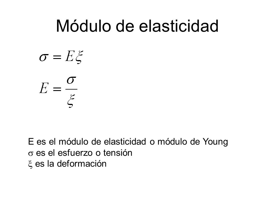 Módulo de elasticidad E es el módulo de elasticidad o módulo de Young