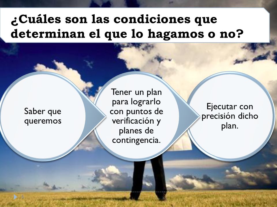 ¿Cuáles son las condiciones que determinan el que lo hagamos o no