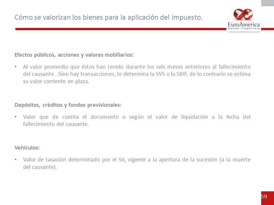 Cómo se valorizan los bienes para la aplicación del impuesto.